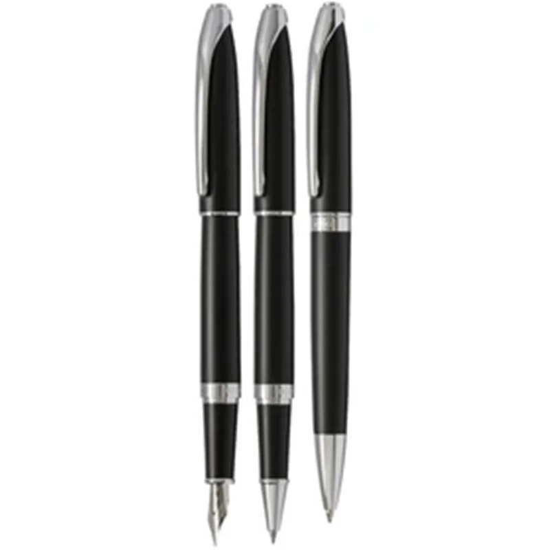 ست خودکار و روان نویس و خودنویس برند یوروپن Europen مدل Ring رینگ مشکی گیره استیل