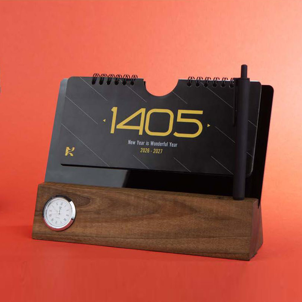 تقویم رومیزی چوب گردو IRAN ZAMIN (ایران زمین) کد 51103