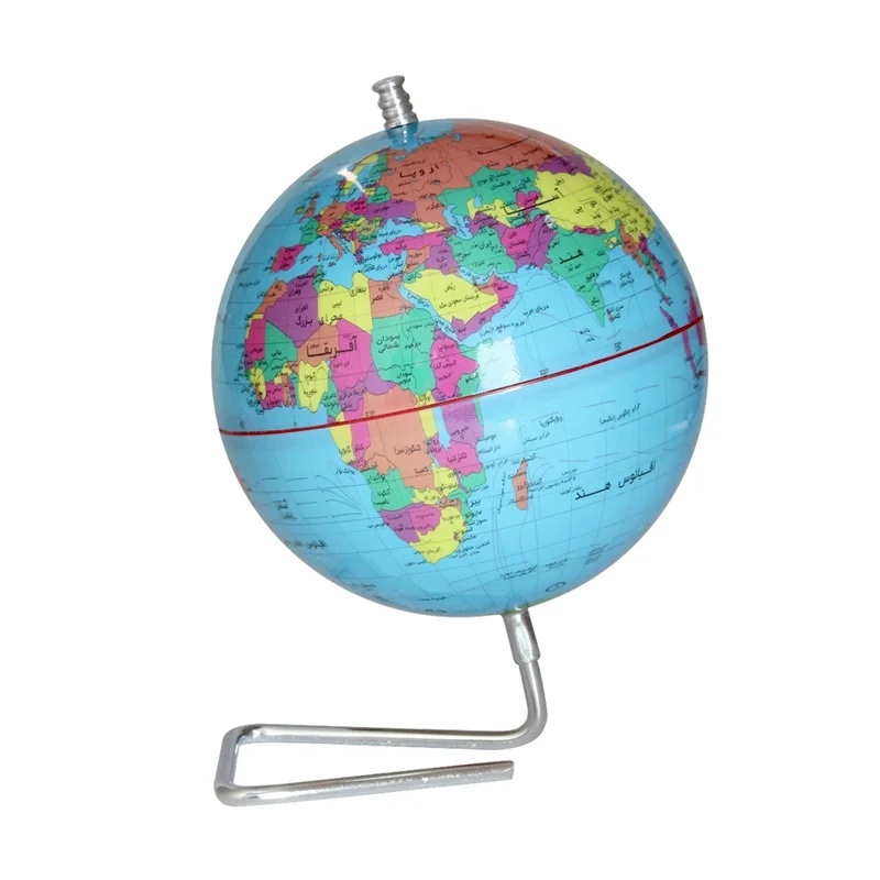 کره جغرافیایی پایه هندسی مثلثی طرح بلو سایز 14 + فارسی و لاتین