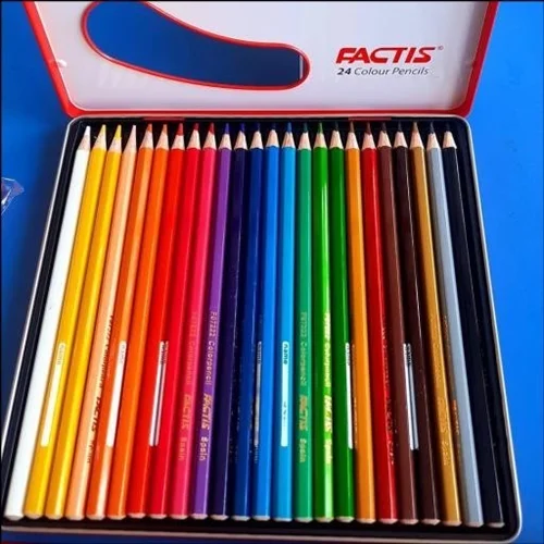 مداد رنگی 24 رنگ فکتیس با جعبه فلزی