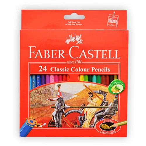 مداد رنگی 24رنگ کلاسیک جعبه مقوای فابرکاستل