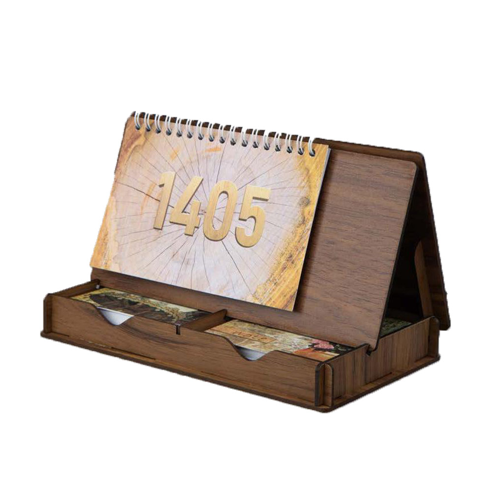 تقویم رومیزی چوبی دو یادداشت IRAN ZAMIN (ایران زمین) کد 51112