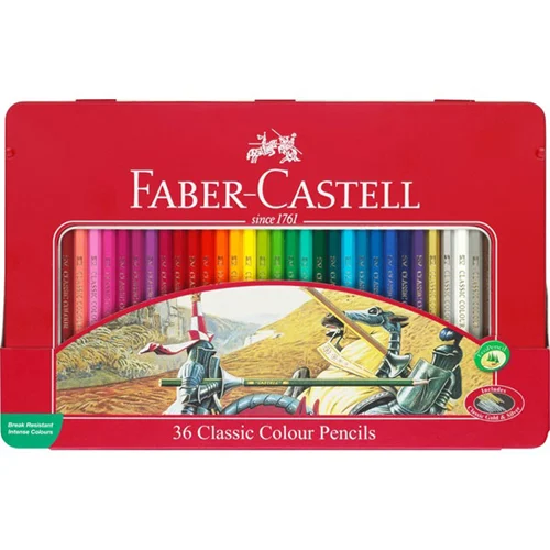 مداد رنگی 36رنگ تخت فلزی کلاسیک فابر کاستل