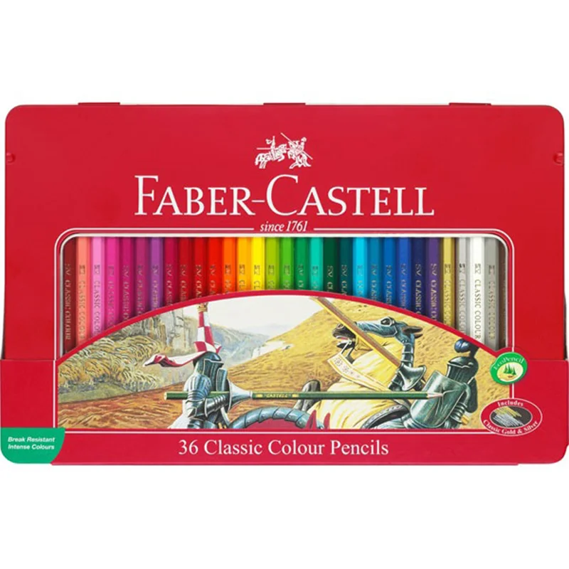 مداد رنگی 36رنگ تخت فلزی کلاسیک فابر کاستل