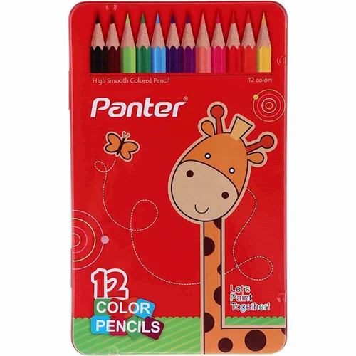 مداد رنگی 12 رنگ تخت فلزی پنتر